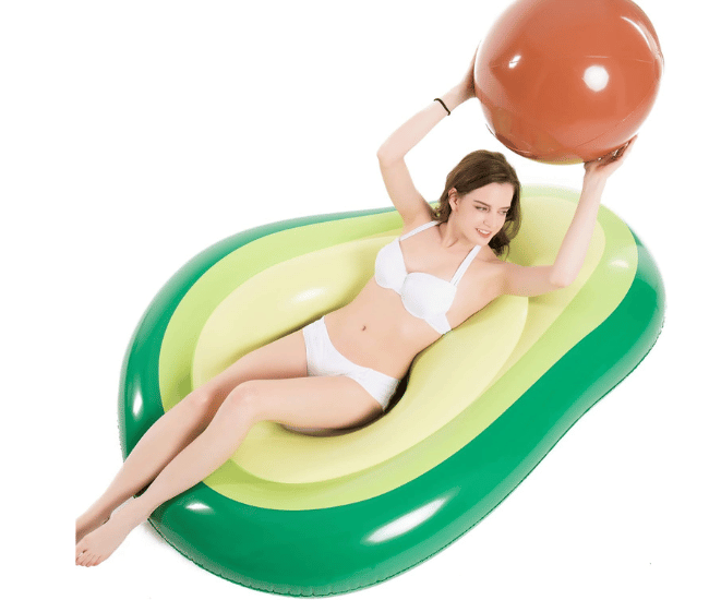 Avocado Pool Float – Giant Floatie with Removable Ball for Kids & Adults
