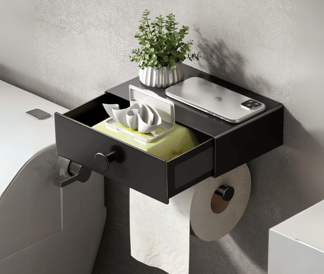 Bathroom Toilet Paper Holder with Storage