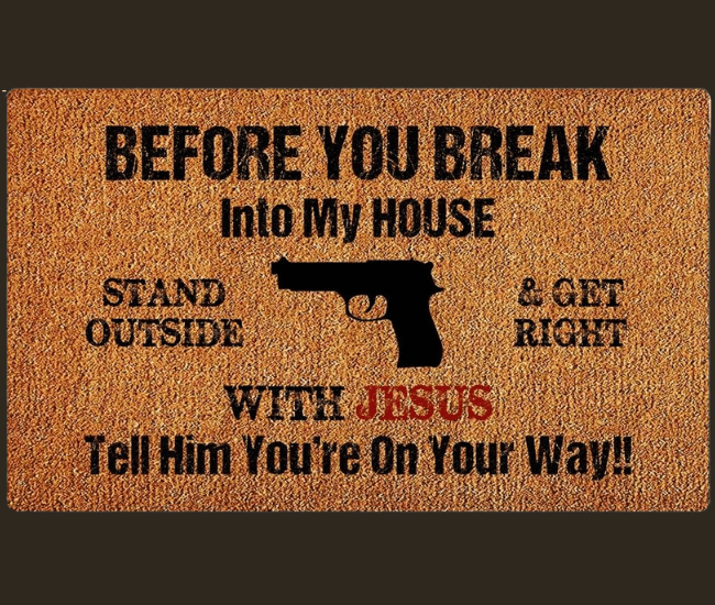 'Before You Enter My House' Funny Welcome Doormat – Non-Slip, All-Weather Entryway Mat
