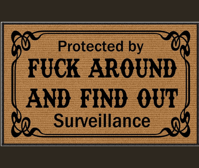 BinHang 'Protected by Surveillance' Funny Doormat – Non-Slip Indoor Entrance Mat