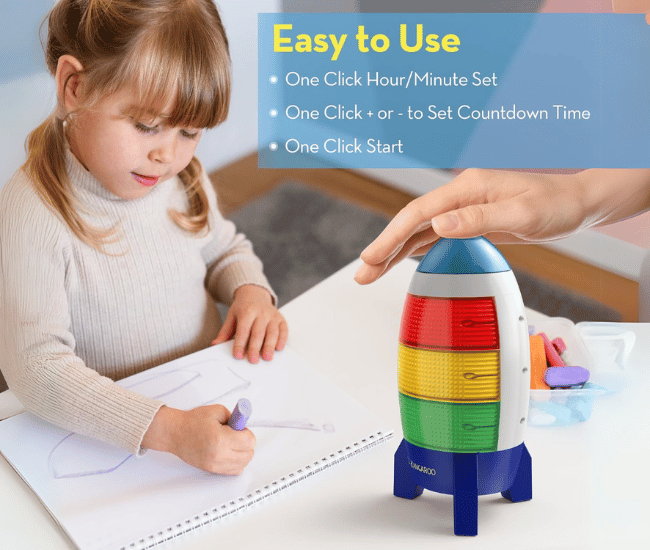 Blast Off Visual Countdown Timer for Kids – Rocket-Themed Timer with Audio Alerts