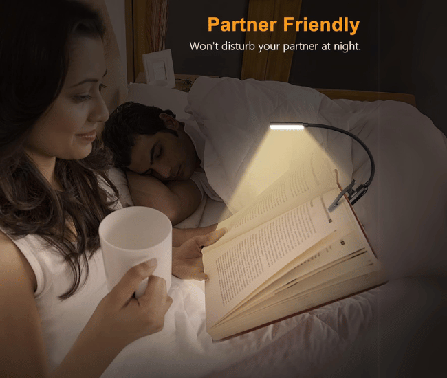 Clip-On Book Light - LED Rechargeable Book Light