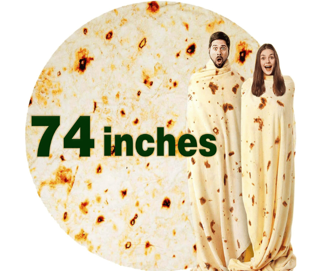 Giant Flour Tortilla Blanket – Soft Flannel Novelty Wrap for Adults and Kids