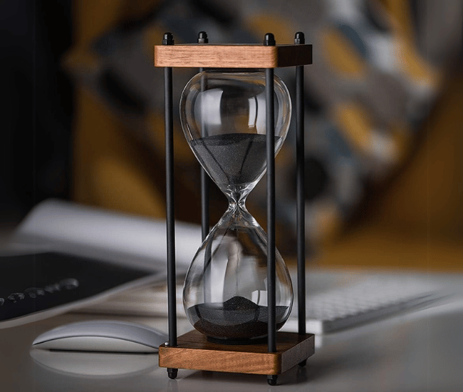 Large 60-Minute Hourglass Timer – Decorative Wooden Sandglass with Fine Flow Sand