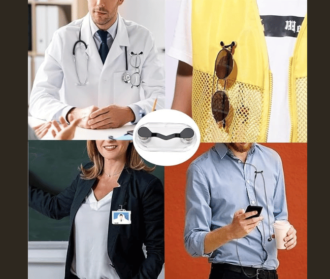 Magnetic Eyeglass Holder for Clothes