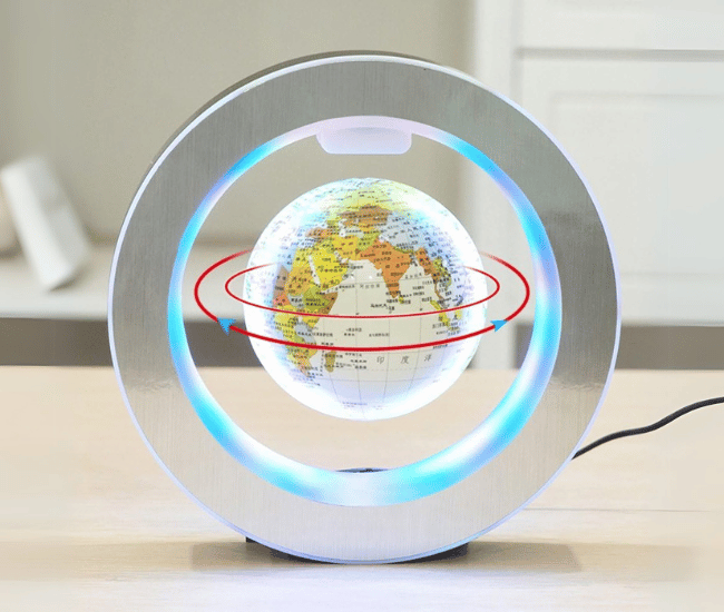 Magnetic Levitating Globe – Floating Rotating World Map with LED Lights for Home and Office Décor
