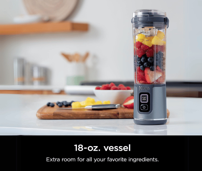 Portable Blender – Cordless 18oz Personal Blender with USB-C Rechargeable Base