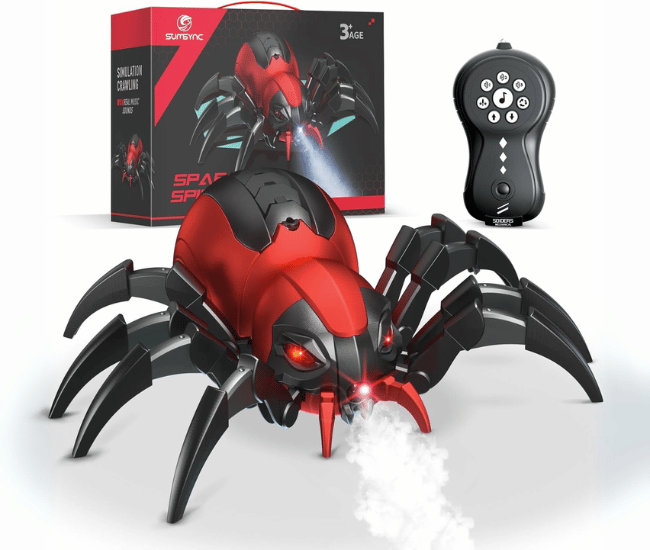Remote Control Spider Toy – Realistic RC Spider with LED Lights, Music & Spray for Kids