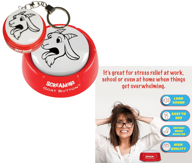 Screaming Goat Keychain And Button – Hilarious Sound on Demand