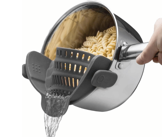 Silicone Pasta Strainer Clip-On for Pots and Pans