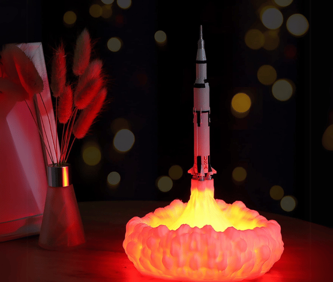 Space Shuttle Night Light – Rechargeable 3D Lamp for Kids' Room Decor