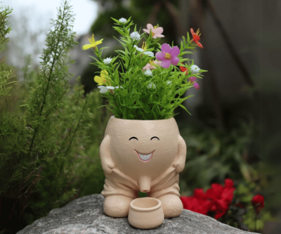 Dolkgy Head Planter – Unique Face Flower Pot for Indoor and Outdoor Plants