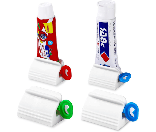 Toothpaste Squeezer Tube Roller – Set of 4 Manual Tube Wringer for Toothpaste, Creams, and More